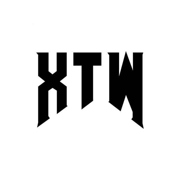 Diseño de logotipo de letra XTW para la compañía de tecnología Diseño de Logotipo XTW combinación de colores blanco y negro Diseño de diseño de logotipo XT Wector XT W Icono XT W Alfabeto XT W Tipografía