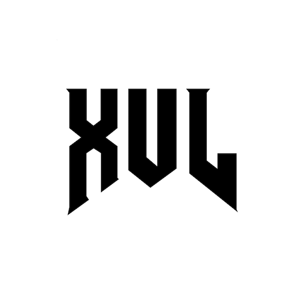 Diseño de logotipo de letra XUL para una empresa de tecnología XUL diseño de logotipo combinación de colores blanco y negro XUL logotipo XUL vector XUL diseño del icono XUL alfabeto XUL tipografía diseño del logotipo
