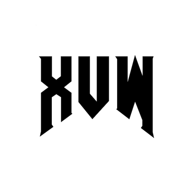 Diseño de logotipo de letra XVW para la compañía de tecnología XVW diseño de logotipo combinación de colores blanco y negro XVW logotipo XVW vector XVW diseño XVW icono XVW alfabeto XVW tipografía diseño de logotip