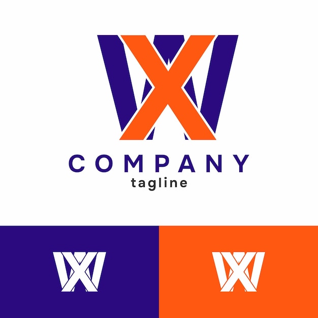 Vector diseño de logotipo de letra xw