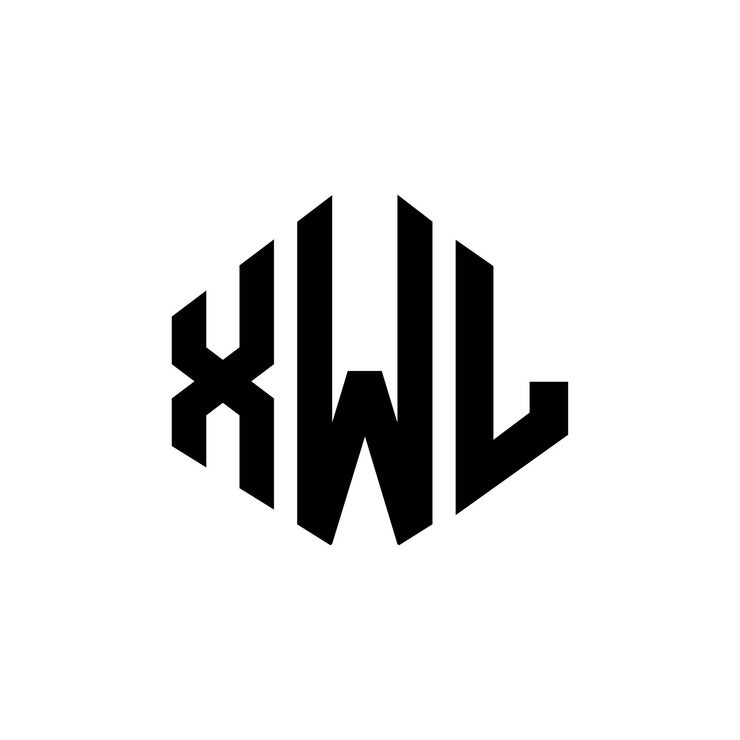 Vector diseño de logotipo de letra xwl con forma de polígono xwl polígono y forma de cubo diseño de logotipo xwl hexágono patrón de logotipo vectorial colores blanco y negro xwl monograma logotipo de negocios e inmobiliario