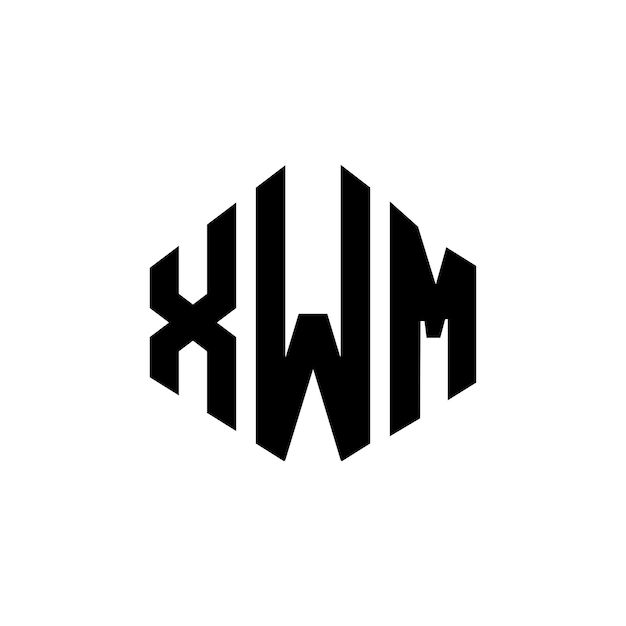 Diseño de logotipo de letra XWM con forma de polígono XWM polígono y forma de cubo diseño de logotipo XWM hexágono patrón de logotipo vectorial colores blanco y negro XWM monograma negocio y logotipo de bienes raíces