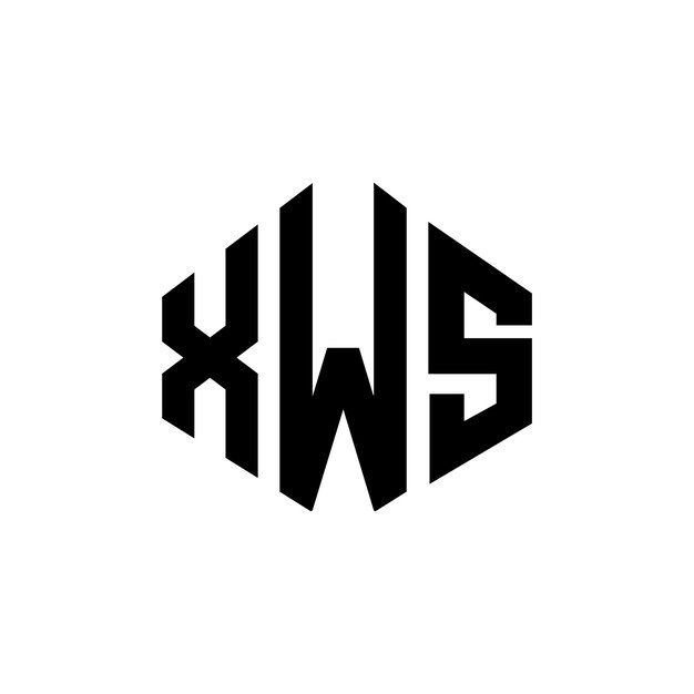 Diseño del logotipo de la letra XWS con forma de polígono XWS diseño del logotipo en forma de poligono y cubo XWS hexágono plantilla del logotipo vectorial colores blanco y negro XWS monograma de negocios y logotipo de bienes raíces