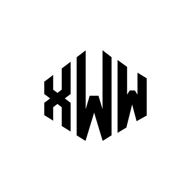 Diseño de logotipo de letra XWW con forma de polígono XWW polígono y forma de cubo diseño de logotipo XWW hexágono plantilla de logotipo vectorial colores blanco y negro XWW monograma logotipo de negocios y bienes raíces