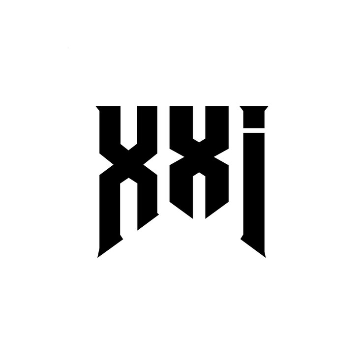Vector diseño de logotipo de letra xxi para una empresa de tecnología diseño de logotipo xxi combinación de colores en blanco y negro diseño del logotipo xxi vector xxi diseño del icono xxi alfabeto xxi tipotipo