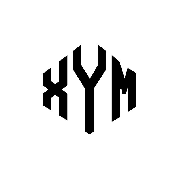 Diseño del logotipo de la letra XYM con forma de polígono XYM polígono y forma de cubo diseño del logotipo XYM hexágono patrón del logotipo vectorial colores blanco y negro logotipo de negocios y bienes raíces XYM monograma