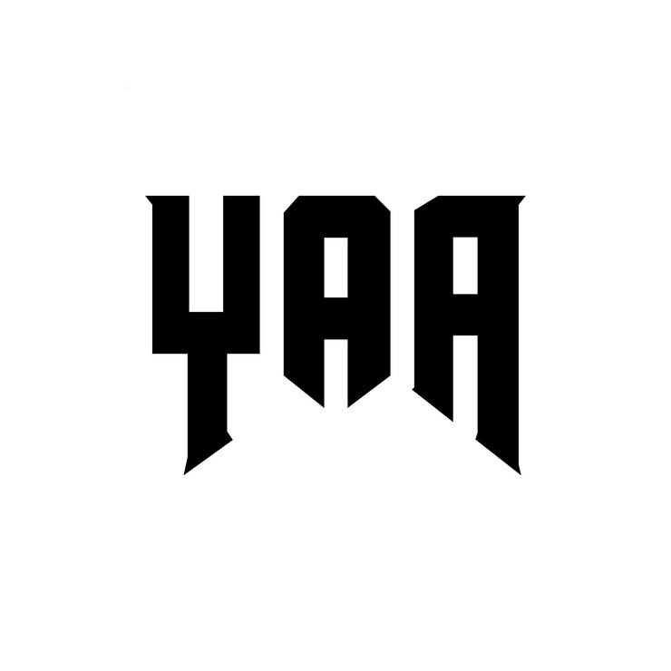 Vector diseño de logotipo de letra yaa para una empresa de tecnología diseño del logotipo yaa combinación de colores blanco y negro logotipo yaa vector yaa diseño del icono yaa alfabeto yaa tipografía diseño del logotipo