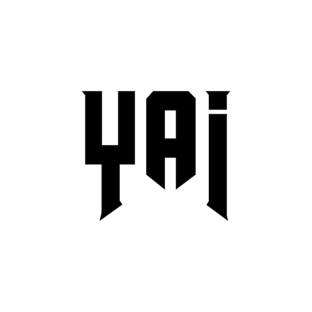 Diseño de logotipo de letra YAI para una empresa de tecnología Diseño del logotipo YAI combinación de colores blanco y negro Logotipo YAI Vector YAI Diseño del icono YAI Alfabeto YAI Tipo de diseño del logotipo
