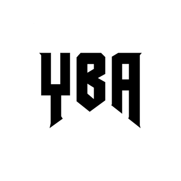 Diseño de logotipo de letra YBA para una empresa de tecnología Diseño del logotipo YBA combinación de colores blanco y negro Logotipo YBA Vector YBA Diseño del icono YBA Alfabeto YBA Tipo de diseño del logotipo