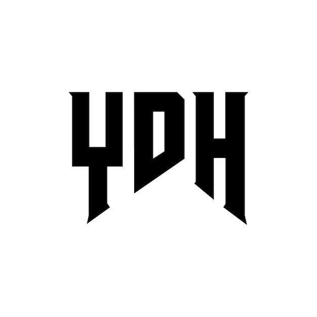 Diseño de logotipo de letra YDH para la compañía de tecnología YDH diseño de logotipo combinación de colores blanco y negro YDH logotipo YDH vector YDH diseño YDH icono YDH alfabeto YDH tipografía diseño del logotipo