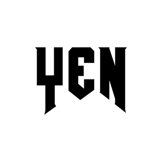 Diseño de logotipo de letra YEN para una empresa de tecnología Diseño del logotipo YEN combinación de colores blanco y negro Logotipo YEN Vector diseño YEN icono YEN alfabeto YEN tipografía diseño del logotipo