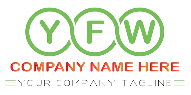 Diseño de logotipo de letra YFW