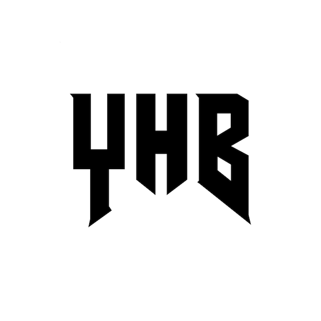 Diseño de logotipo de letra YHB para una empresa de tecnología Diseño del logotipo YHB combinación de colores blanco y negro YHB diseño de logotipo vector YHB YHB icono YHB alfabeto YHB tipografía diseño del logotipo