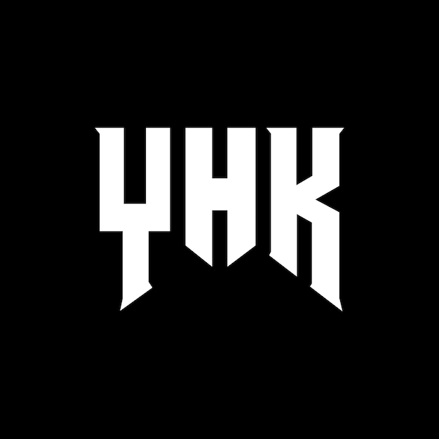 Diseño de logotipo de letra YHK para una empresa de tecnología Diseño de Logotipo YHK combinación de colores blanco y negro Logotipo YKK Vector YHK Diseño Icono YHK Alfabeto YHK Tipotipo Diseño del logotipo