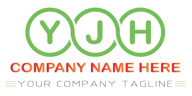 Diseño de logotipo de letra YJH