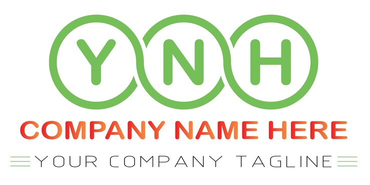 Vector diseño de logotipo de letra ynh