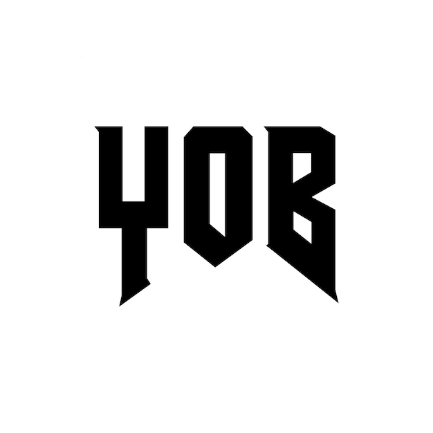 Diseño de logotipo de letra YOB para una empresa de tecnología Diseño de Logotipo YOB Combinación de colores blanco y negro Logo YOB Vector YOB Diseño del icono YOB Alfabeto YOB Tipografía Diseño del logotipo
