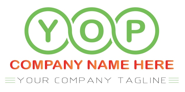 Diseño de logotipo de letra YOP
