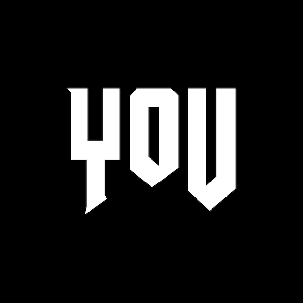 Diseño de logotipo de letra YOU para una empresa de tecnología diseño de logotipo YOU combinación de colores blanco y negro diseño de logotip YOU diseño de vector YOU icono YOU alfabeto YOU diseño del logotipo tipografía