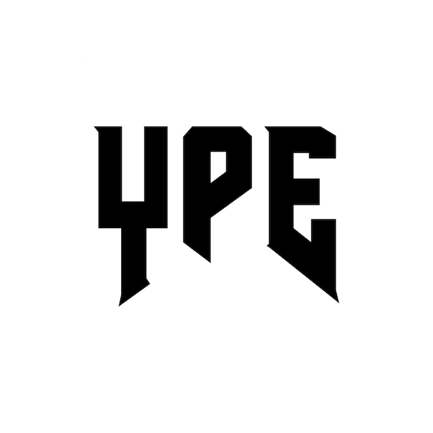 Diseño de logotipo de letra YPE para una empresa de tecnología Diseño del logotipo YPE combinación de colores blanco y negro Logotipo YPE vector diseño YPE icono YPE alfabeto YPE tipografía diseño del logotipo
