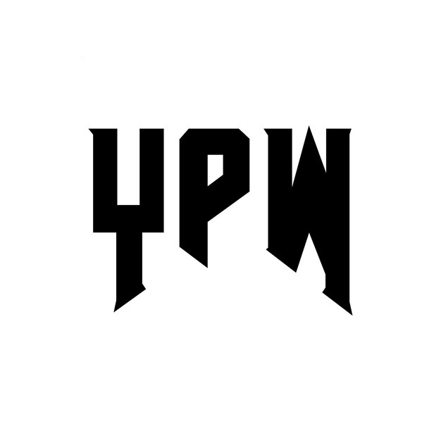 Diseño de logotipo de letra YPW para una empresa de tecnología Diseño del logotipo YPW Combinación de colores blanco y negro Logo YPW Vector YPW Diseño del icono YPW Alfabeto YPW Tipo de diseño del logotipo
