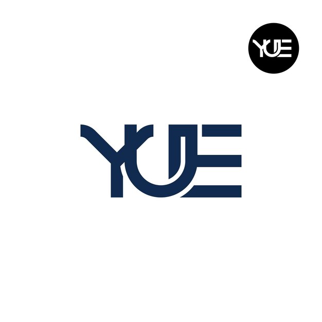 El diseño del logotipo de la letra YUE Monogram