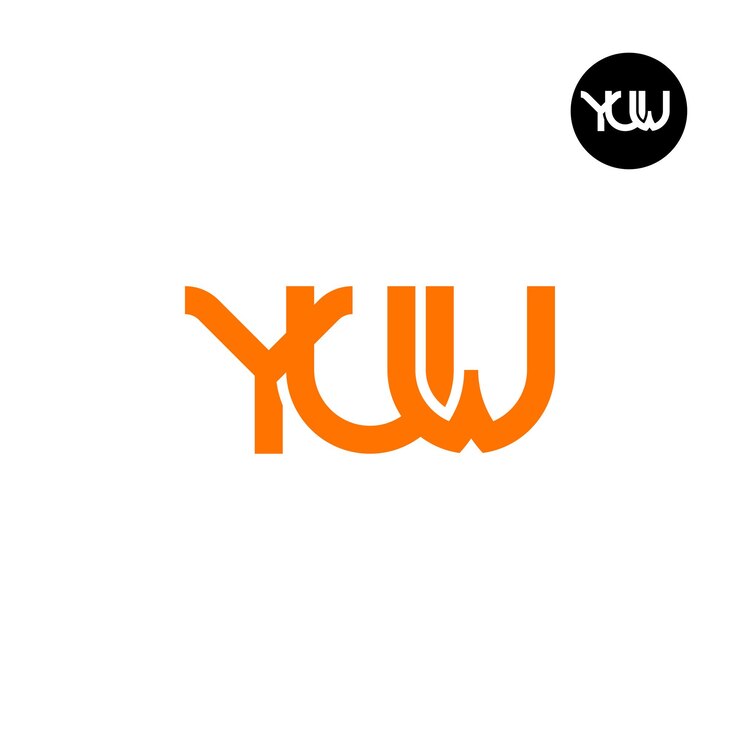 Vector diseño del logotipo de la letra yuw monogram