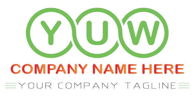 Diseño de logotipo de letra YUW