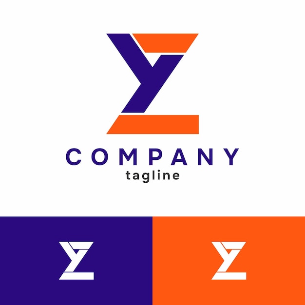 Diseño de logotipo de letra YZ