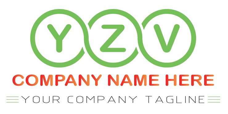 Vector diseño de logotipo de letra yzv