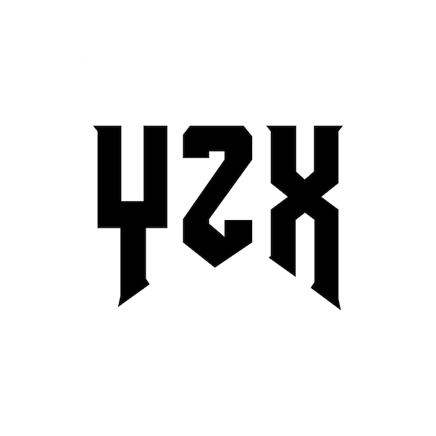 Diseño de logotipo de letra YZX para una empresa de tecnología Diseño de Logotipo YZX combinación de colores blanco y negro YZX logotipo Vector YZX diseño YZX icono YZX alfabeto YZX tipografía diseño de logotipo