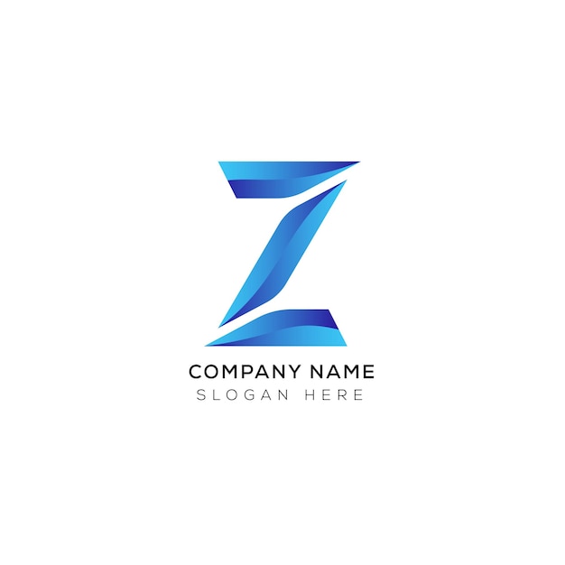 Diseño de logotipo de letra z 3d mínimo creativo