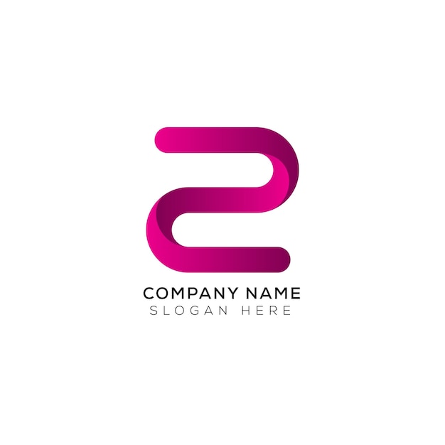 Diseño de logotipo de letra z 3d mínimo creativo