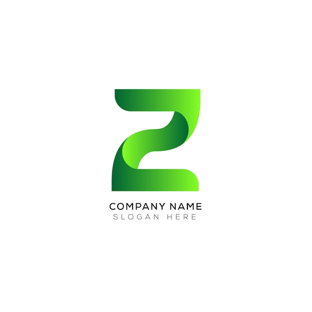 Diseño de logotipo de letra z 3d mínimo creativo