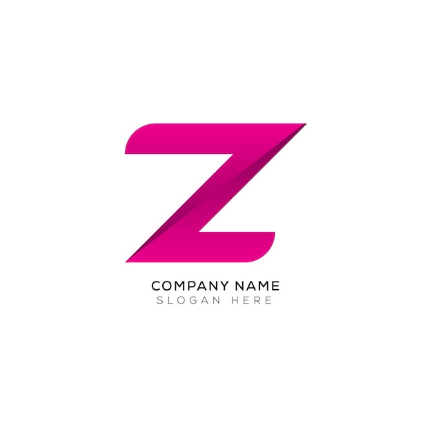 Diseño de logotipo de letra z 3d mínimo creativo