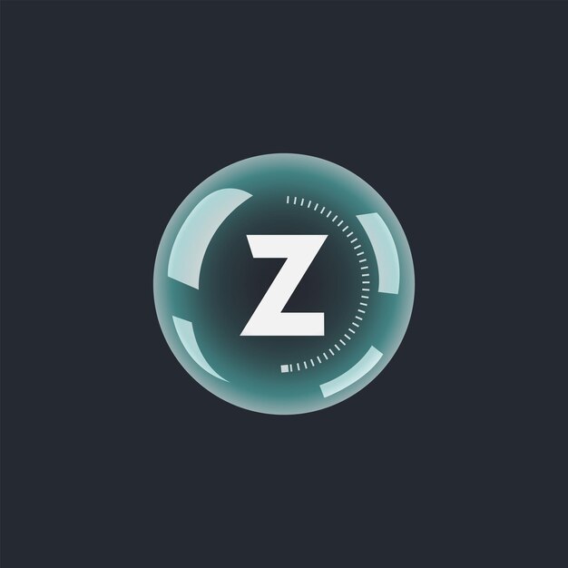 Diseño del logotipo de la letra Z brillante