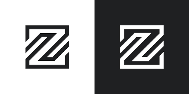 Diseño del logotipo de la letra Z con líneas cuadradas Premium Vector
