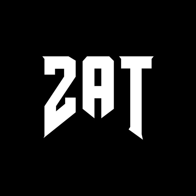 Diseño de logotipo de letra ZAT para una empresa de tecnología ZAT diseño de logotipo combinación de colores blanco y negro ZAT logotipo ZAT vector ZAT diseño ZAT icono ZAT alfabeto ZAT tipografía diseño del logotipo