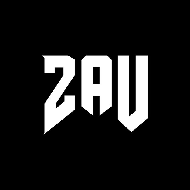 Diseño de logotipo de letra ZAU para una empresa de tecnología Diseño del logotipo ZAU Combinación de colores blanco y negro ZAU Logo ZAU Vector ZAU Diseño del icono ZAU Alfabeto ZAU Tipografía Diseño del Logotipo