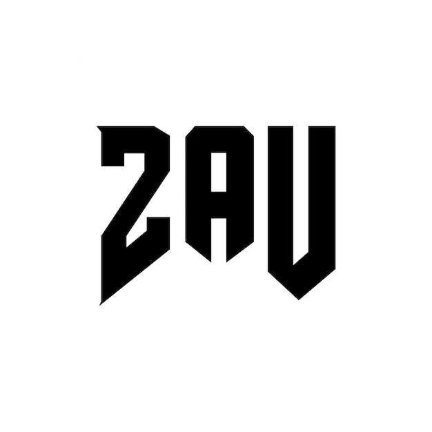 Diseño de logotipo de letra ZAU para una empresa de tecnología Diseño del logotipo ZAU Combinación de colores blanco y negro ZAU Logo ZAU Vector ZAU Diseño del icono ZAU Alfabeto ZAU Tipografía Diseño del Logotipo