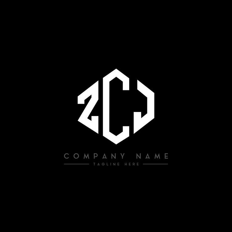 Vector diseño del logotipo de la letra zcj con forma de polígono zcj poligono y forma de cubo diseño del logotipo zcj hexágono modelo de logotipo vectorial colores blanco y negro zcj monograma logotipo de negocios e inmobiliario