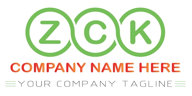 Diseño de logotipo de letra zck