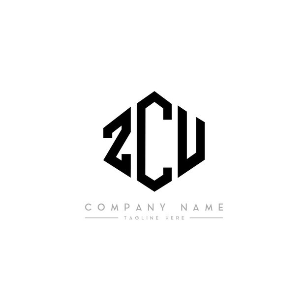 Diseño del logotipo de la letra ZCU con forma de polígono ZCU diseño del logotipo del polígono y la forma del cubo ZCU hexágono patrón del logotipo vectorial colores blanco y negro ZCU monograma logotipo de negocios e inmobiliario