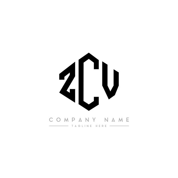 Diseño del logotipo de la letra ZCV con forma de polígono ZCV polígono y forma de cubo diseño del logotipo ZCV hexágono modelo de logotipo vectorial colores blanco y negro ZCV monograma negocio y logotipo de bienes raíces