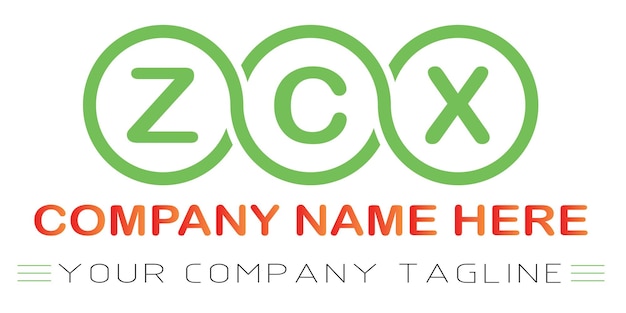 Diseño de logotipo de letra ZCX
