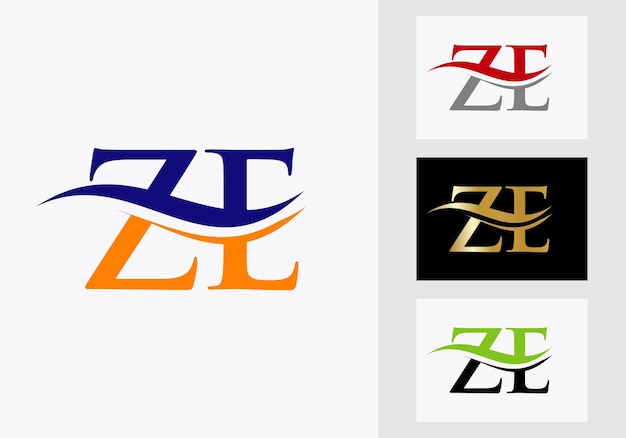 Diseño del logotipo de la letra ZE. Logotipo ZE para identidad de lujo
