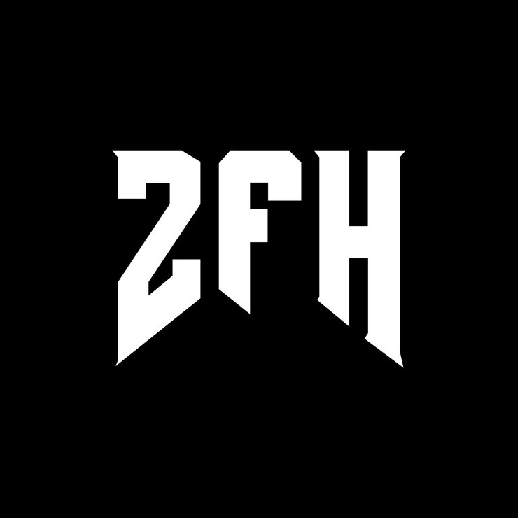 Vector diseño de logotipo de letra zfh para una empresa de tecnología diseño del logotipo zfh combinación de colores blanco y negro zfh logo zfh vector zfh diseño icono zfh alfabeto zfh tipografía diseño del logotipo