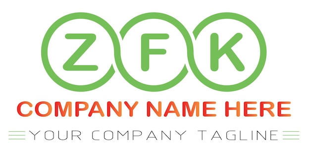 Diseño de logotipo de letra ZFK