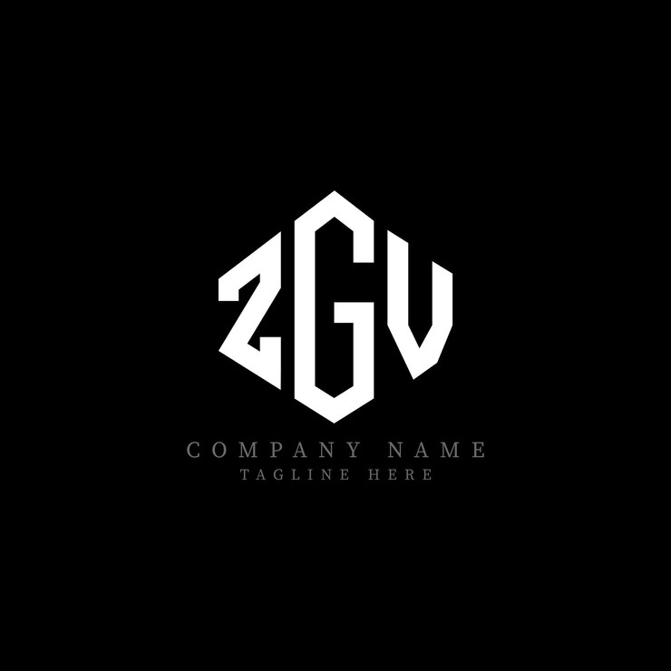 Vector diseño del logotipo de la letra zgv con forma de polígono zgv poligono y forma de cubo diseño del logotipo zgv hexágono patrón del logotipo vectorial colores blanco y negro zgv monograma logotipo de negocios e inmobiliario