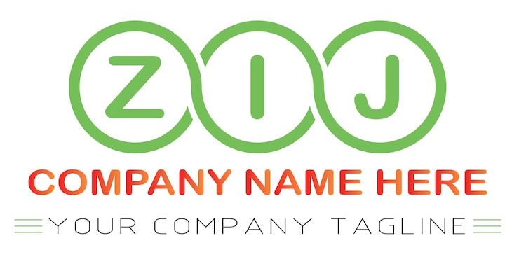 Vector diseño de logotipo de letra zij